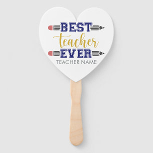 Personalized Best Teacher Ever - Customized Gift Hand Fan