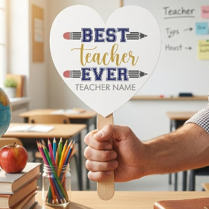 Personalized Best Teacher Ever - Customized Gift Hand Fan