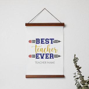 Personalized Best Teacher Ever - Customized Gift Hanging Tapestry