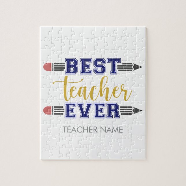 Personalized Best Teacher Ever - Customized Gift Jigsaw Puzzle (Vertical)