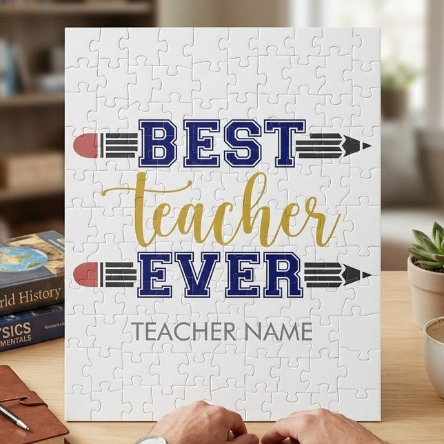Personalized Best Teacher Ever - Customized Gift Jigsaw Puzzle (Creator Uploaded)