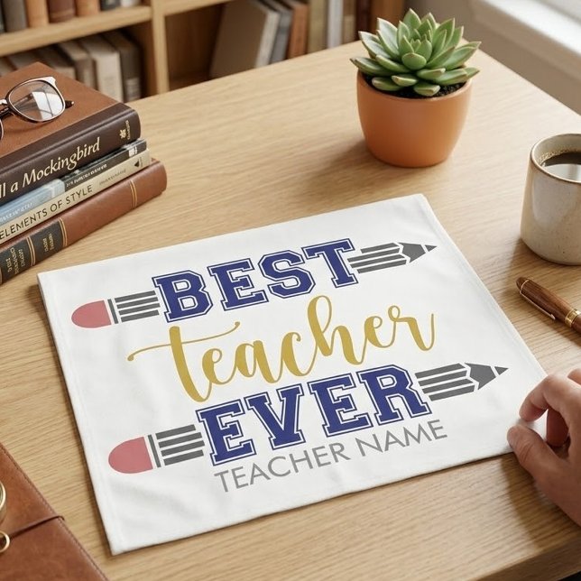 Personalized Best Teacher Ever - Customized Gift Kitchen Towel (Creator Uploaded)