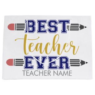 Personalized Best Teacher Ever - Customized Gift Large Gift Bag
