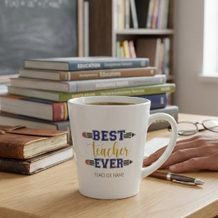 Personalized Best Teacher Ever - Customized Gift Latte Mug