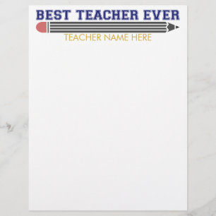 Personalized Best Teacher Ever - Customized Gift Letterhead