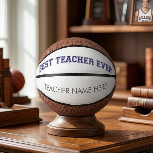 Personalized Best Teacher Ever - Customized Gift Mini Basketball