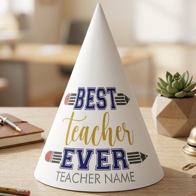 Personalized Best Teacher Ever - Customized Gift Party Hat (Creator Uploaded)