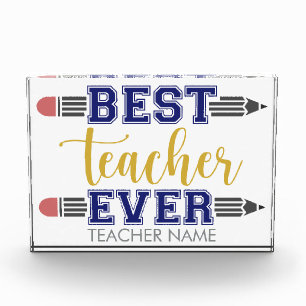 Personalized Best Teacher Ever - Customized Gift Photo Block