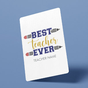 Personalized Best Teacher Ever - Customized Gift Playing Cards