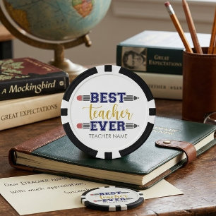 Personalized Best Teacher Ever - Customized Gift Poker Chips