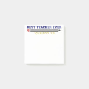 Personalized Best Teacher Ever - Customized Gift Post-it Notes