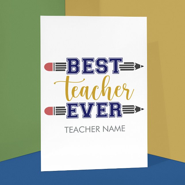 Personalized Best Teacher Ever - Customized Gift Postcard (Creator Uploaded)