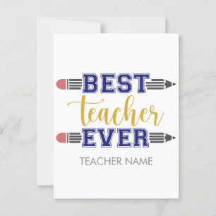 Personalized Best Teacher Ever - Customized Gift Postcard
