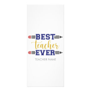 Personalized Best Teacher Ever - Customized Gift Rack Card