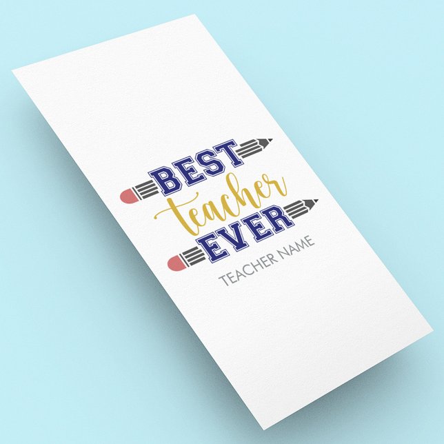 Personalized Best Teacher Ever - Customized Gift Rack Card (Creator Uploaded)
