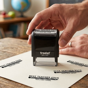 Personalized Best Teacher Ever - Customized Gift Self-inking Stamp