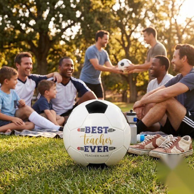 Personalized Best Teacher Ever - Customized Gift Soccer Ball (Creator Uploaded)