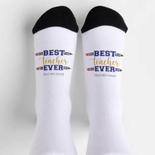 Personalized Best Teacher Ever - Customized Gift Socks