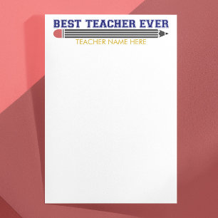Personalized Best Teacher Ever - Customized Gift Stationery