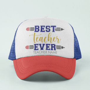 Personalized Best Teacher Ever - Customized Gift Trucker Hat