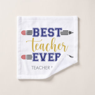 Personalized Best Teacher Ever - Customized Gift Wash Cloth