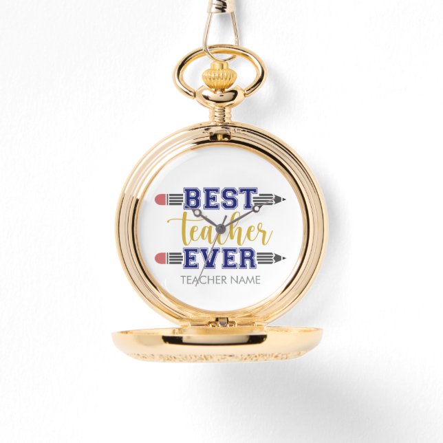Personalized Best Teacher Ever - Customized Gift Watch (Front)