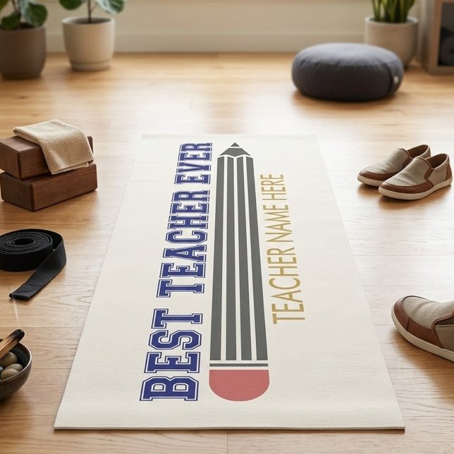 Personalized Best Teacher Ever - Customized Gift Yoga Mat (Creator Uploaded)