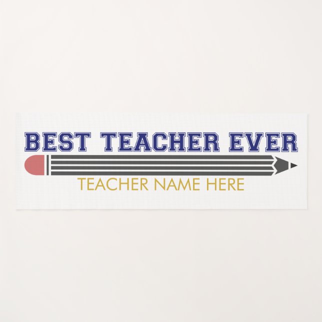 Personalized Best Teacher Ever - Customized Gift Yoga Mat (Front (Horizontal))