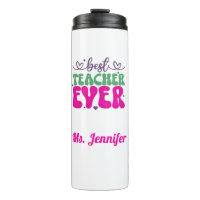 Personalized Best Teacher Ever pink green script