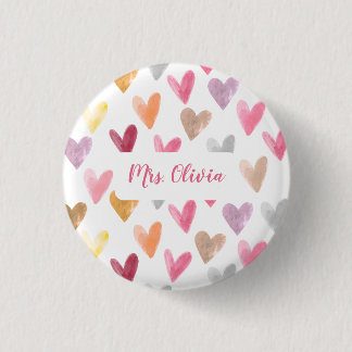 Personalized Best Teacher Gift 1 Inch Round Button