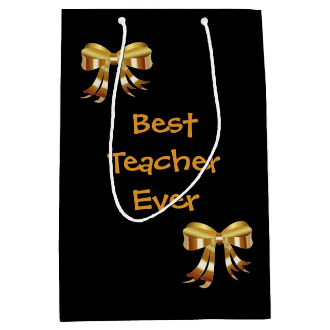 Personalized Best Teacher Medium Gift Bag (Front)