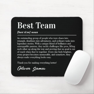 Personalized Best Team Definition Appreciation Mouse Pad