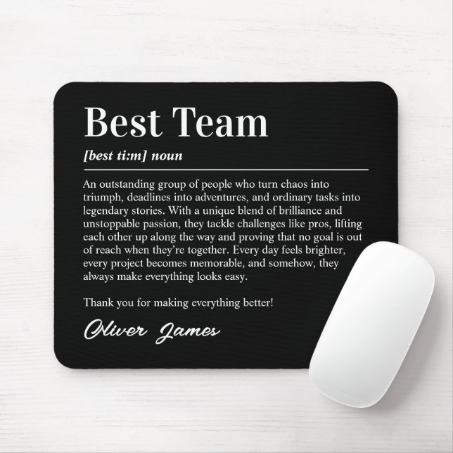 Personalized Best Team Definition Appreciation Mouse Pad (With Mouse)