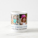 Personalized Best Uncle Ever 4 Photo Collage   Coffee Mug<br><div class="desc">Show your favourite uncle some love with a custom 4 Photo Collage Coffee Mug! Perfect for uncle birthdays or just because,  this modern and cute mug lets you create a unique design with multiple picture templates. The perfect photo gift for uncle that he will cherish forever.</div>