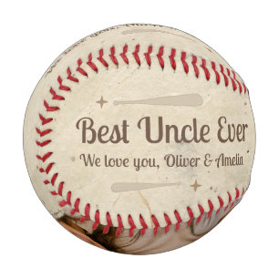Personalized Best Uncle Ever Photo Gift Baseball