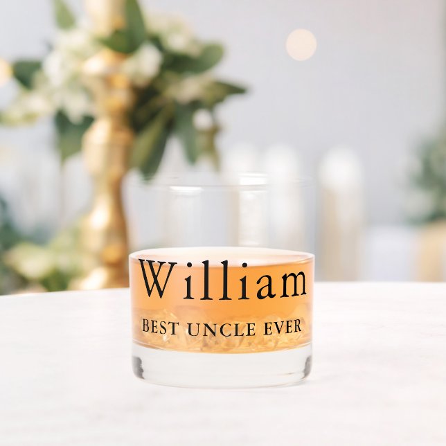Personalized Best Uncle Ever Whiskey Glass (Insitu (Wedding))