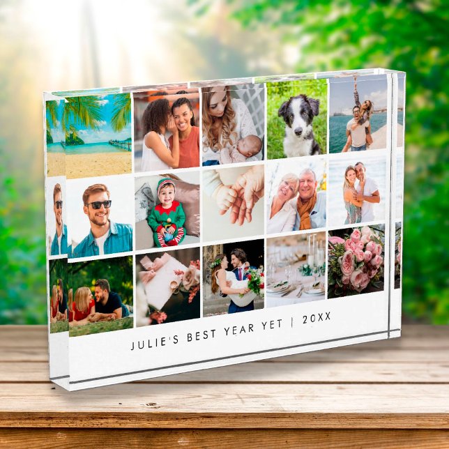 Personalized Best Year Yet Collage 15 Photo Block (Creator Uploaded)