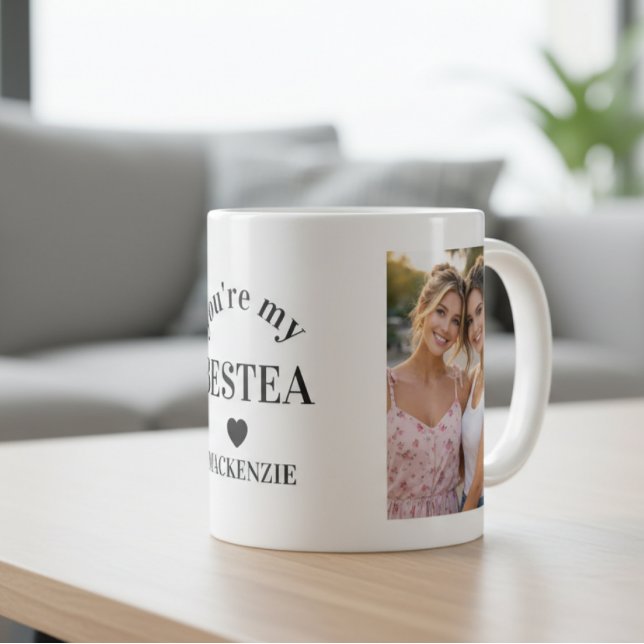 Personalized Bestea (bestie + tea) text 2 photos Coffee Mug (Personalized Bestea (bestie + tea) text 2 photos Coffee Mug
by Ricaso. A fun pun friendship BFF mug)