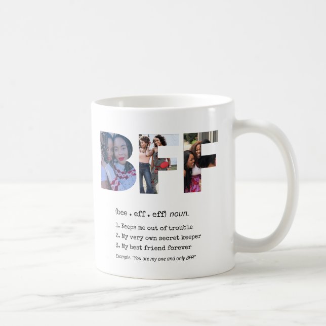 Personalized Bestie BFF Best Friends Photo Collage Coffee Mug (Right)