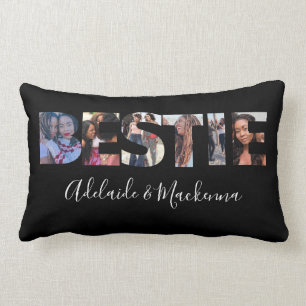 Personalized Bestie BFF Best Friends Photo Collage Lumbar Pillow