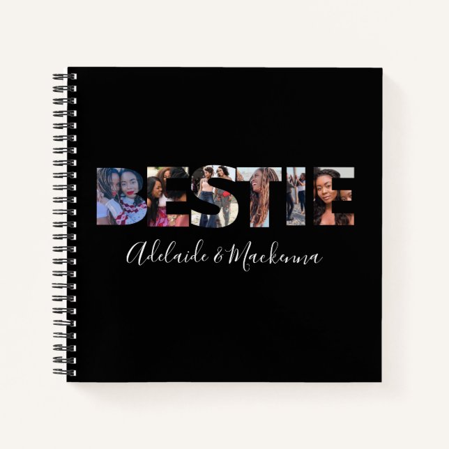 Personalized Bestie BFF Best Friends Photo Collage Notebook (Front)