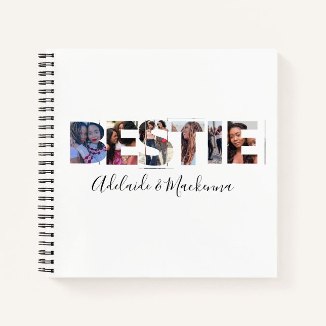 Personalized Bestie BFF Best Friends Photo Collage Notebook (Front)