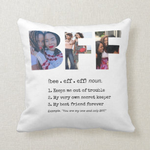 Personalized Bestie BFF Best Friends Photo Collage Throw Pillow