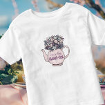 Personalized Bestie Floral Teapot Sweetie Toddler T-shirt<br><div class="desc">Make your little one's tea party birthday celebration even more memorable with this adorable kid's tee shirt! Featuring an illustrated floral vintage teapot and a playful pun that says "best-tea, " this shirt is the perfect addition to your daughter's party favours. You can choose to add a name or leave...</div>