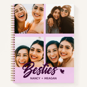 Personalized Bestie Forever Photo Collage Spiral  Notebook