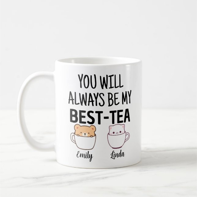 Personalized Bestie Mug Best Friend Name Cute Gift (Left)