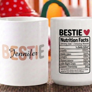 Personalized Bestie Nutrition Facts Name & Traits Coffee Mug