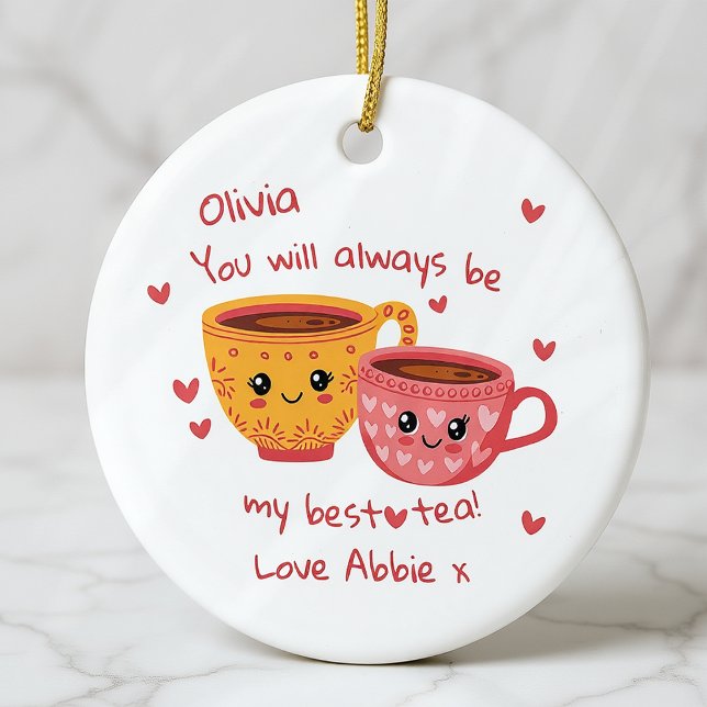 Personalized Bestie Photo Gift Ceramic Ornament (Creator Uploaded)