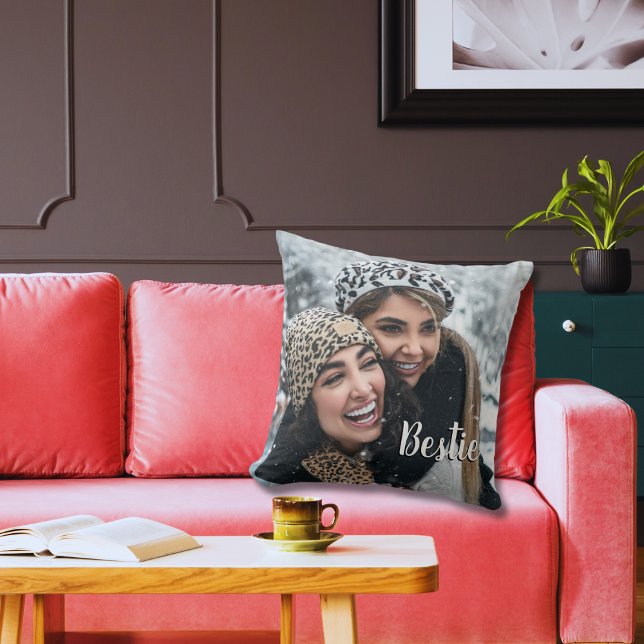 Personalized Bestie Throw Pillow (Creator Uploaded)