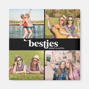 Personalized Besties Best Friends 4 Photo Magnet